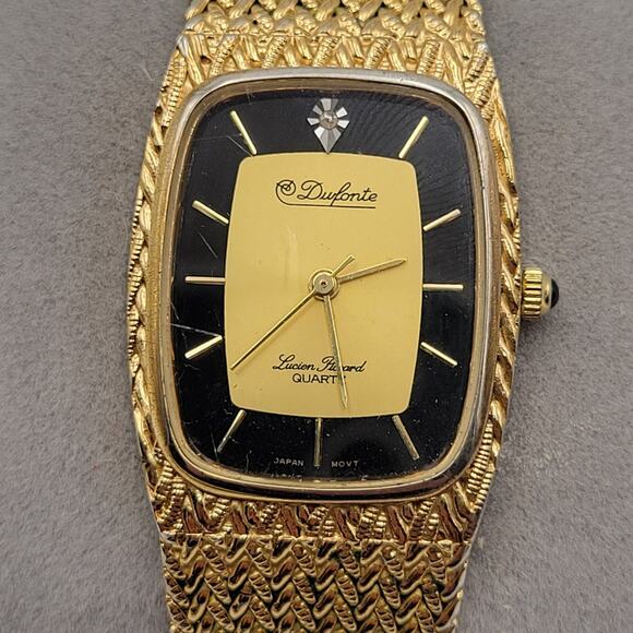 Dufonte by Lucien Picard Quartz Bracelet Watch Diamond Marker Adjustable Gold - Picture 5 of 15